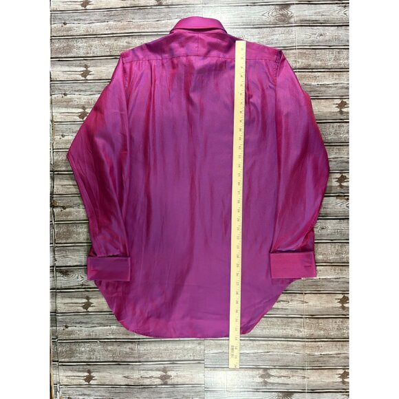 Richard James Savile Row size 15.5 39 color shine purple NWT BARNEY'S NYC VTG - Picture 7 of 7